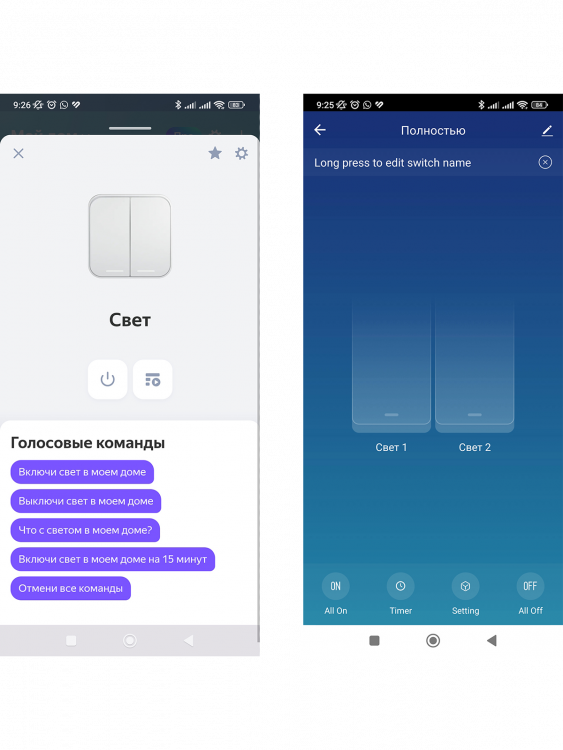 Умный выключатель с Алисой одноклавишный Wi-Fi 10A Орбита OT-HOS12